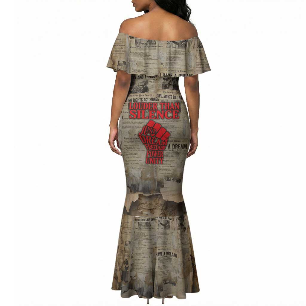 Louder Than Silence African Mermaid Dress Civil Rights News Megaphone