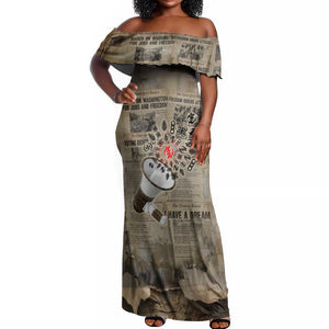 Louder Than Silence African Off Shoulder Maxi Dress Civil Rights News Megaphone