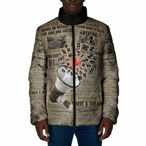 Louder Than Silence African Padded Jacket Civil Rights News Megaphone