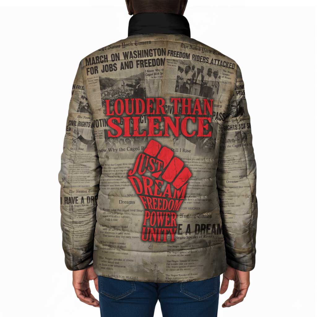 Louder Than Silence African Padded Jacket Civil Rights News Megaphone