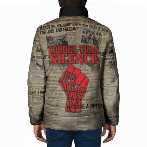 Louder Than Silence African Padded Jacket Civil Rights News Megaphone
