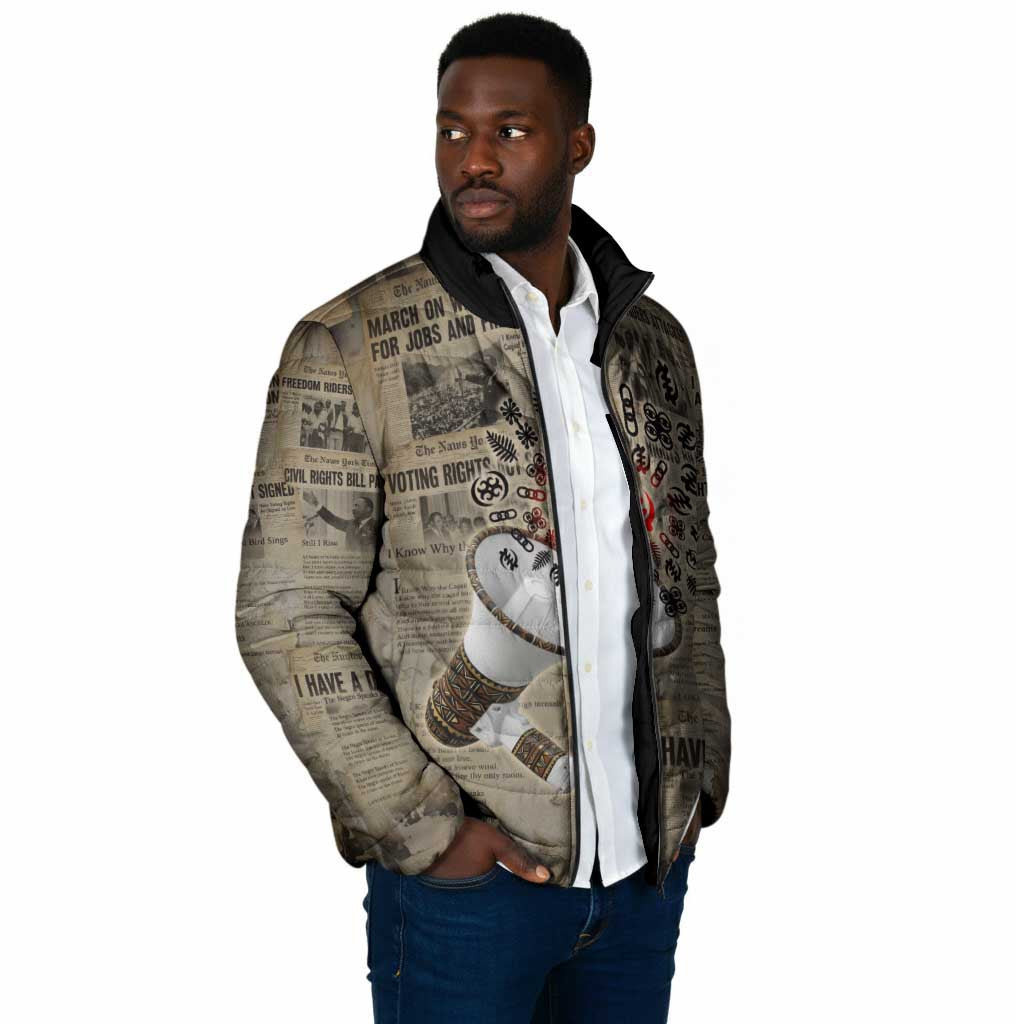 Louder Than Silence African Padded Jacket Civil Rights News Megaphone
