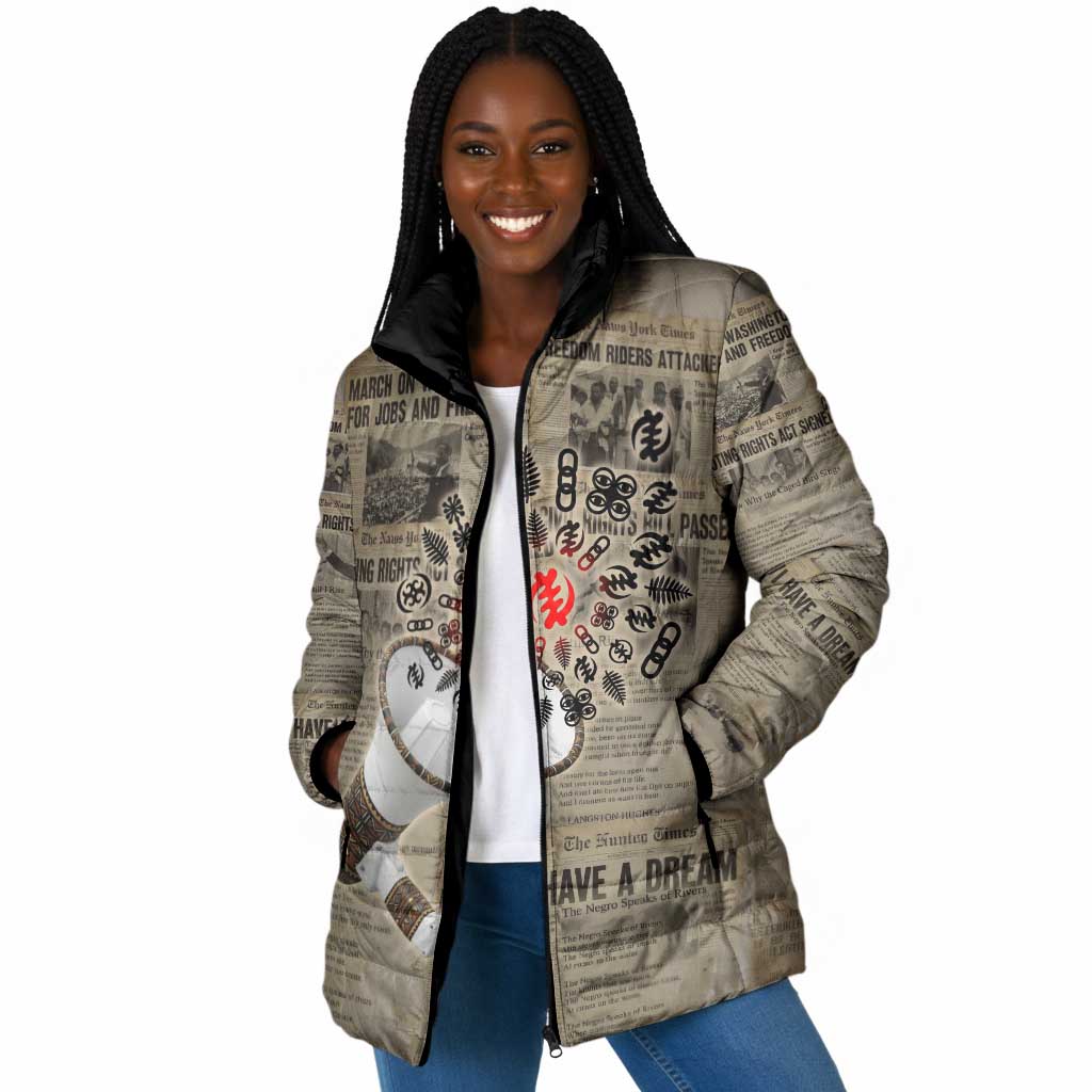 Louder Than Silence African Padded Jacket Civil Rights News Megaphone