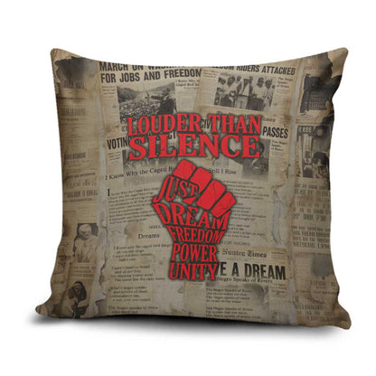 Louder Than Silence African Pillow Cover Civil Rights News Megaphone
