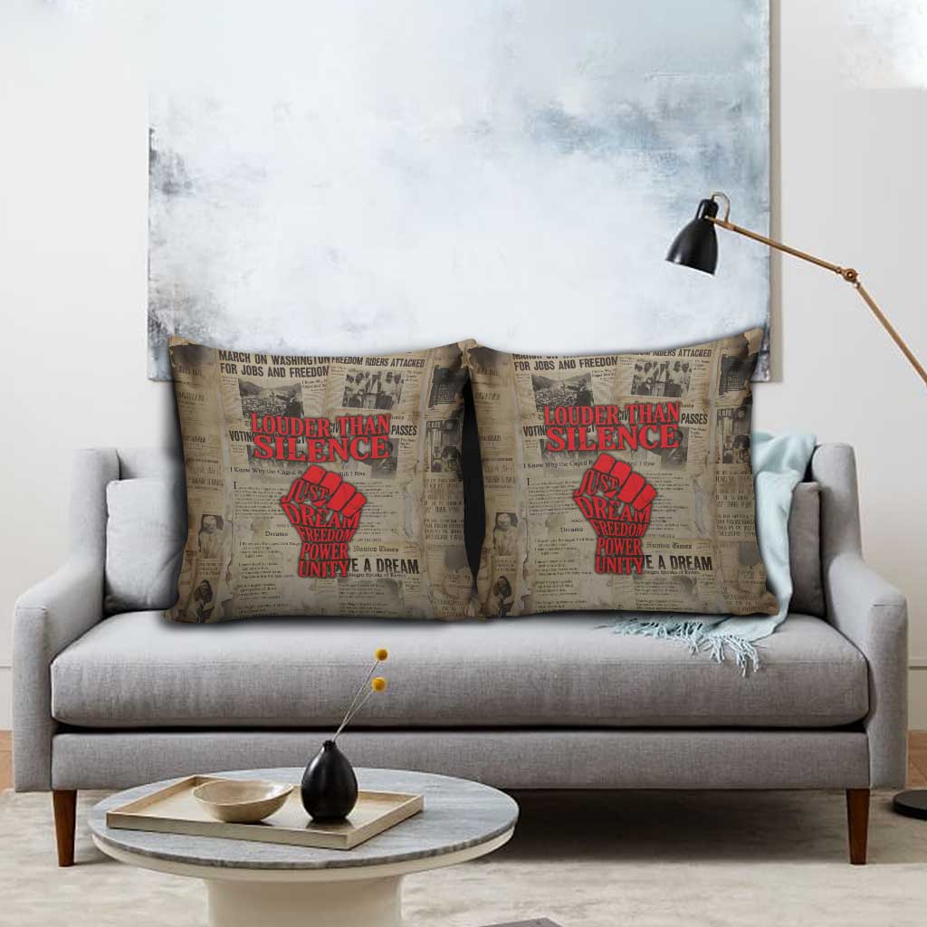 Louder Than Silence African Pillow Cover Civil Rights News Megaphone