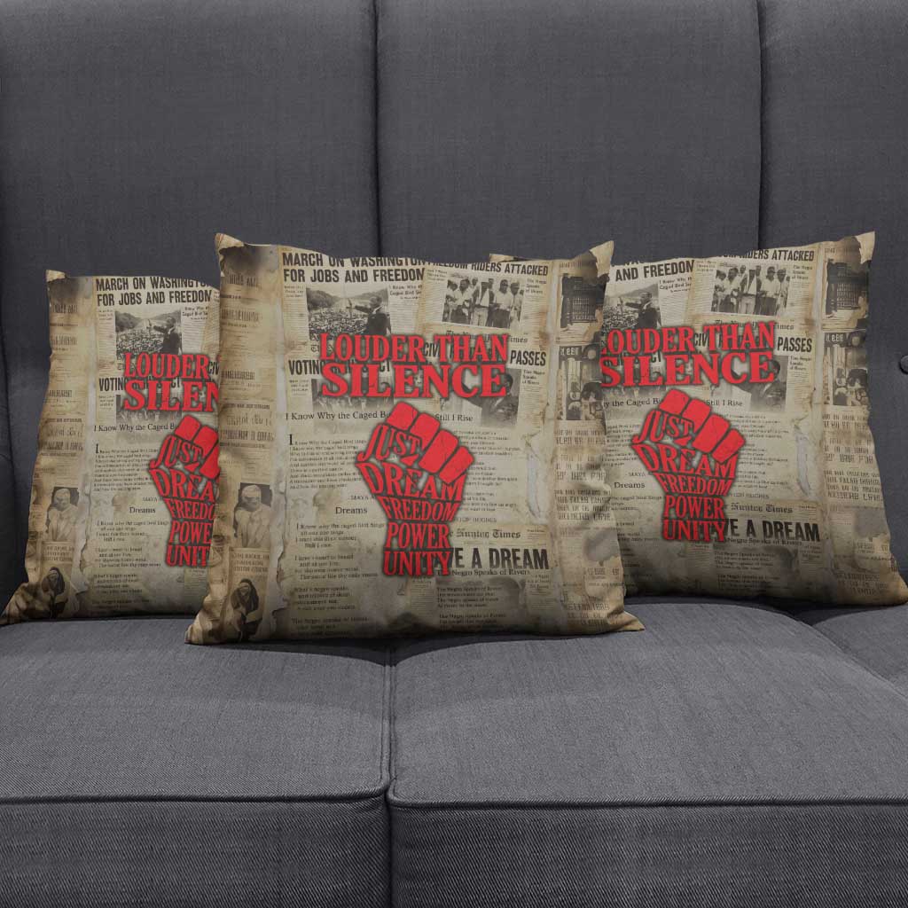 Louder Than Silence African Pillow Cover Civil Rights News Megaphone