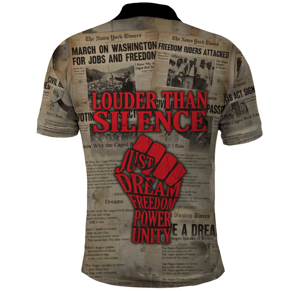 Louder Than Silence African Polo Shirt Civil Rights News Megaphone