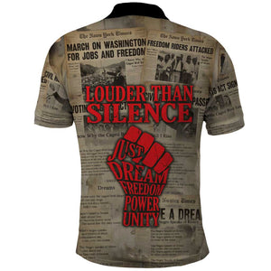 Louder Than Silence African Polo Shirt Civil Rights News Megaphone