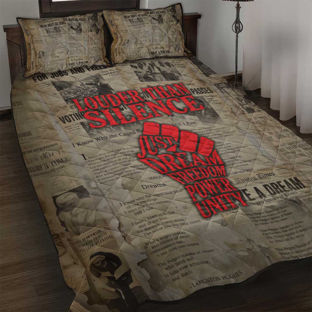 Louder Than Silence African Quilt Bed Set Civil Rights News Megaphone