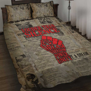 Louder Than Silence African Quilt Bed Set Civil Rights News Megaphone