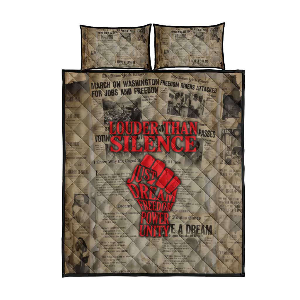 Louder Than Silence African Quilt Bed Set Civil Rights News Megaphone