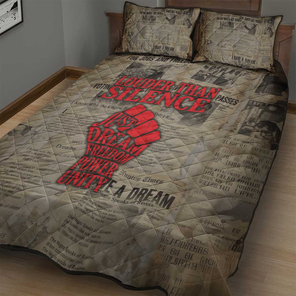 Louder Than Silence African Quilt Bed Set Civil Rights News Megaphone