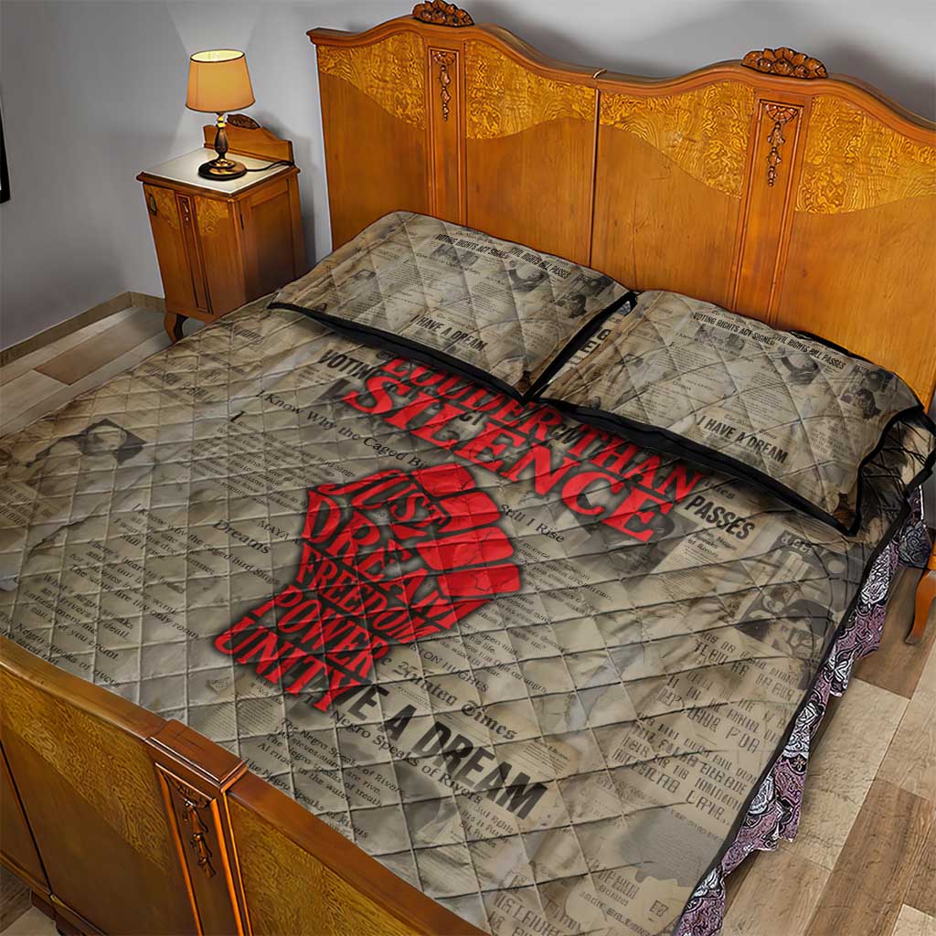 Louder Than Silence African Quilt Bed Set Civil Rights News Megaphone