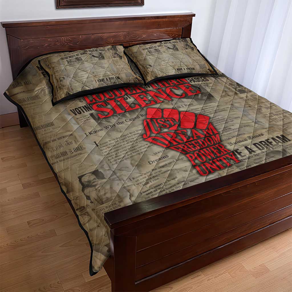 Louder Than Silence African Quilt Bed Set Civil Rights News Megaphone