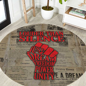 Louder Than Silence African Round Carpet Civil Rights News Megaphone