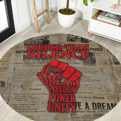 Louder Than Silence African Round Carpet Civil Rights News Megaphone