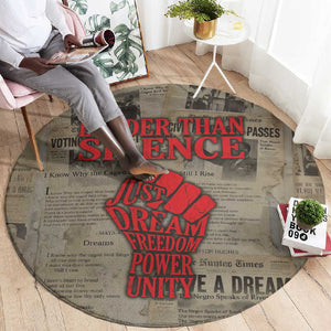 Louder Than Silence African Round Carpet Civil Rights News Megaphone