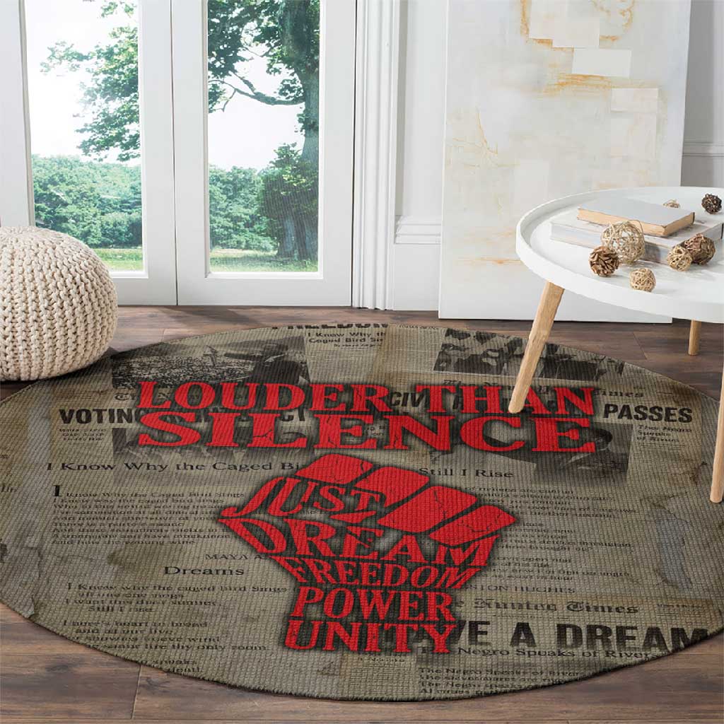 Louder Than Silence African Round Carpet Civil Rights News Megaphone