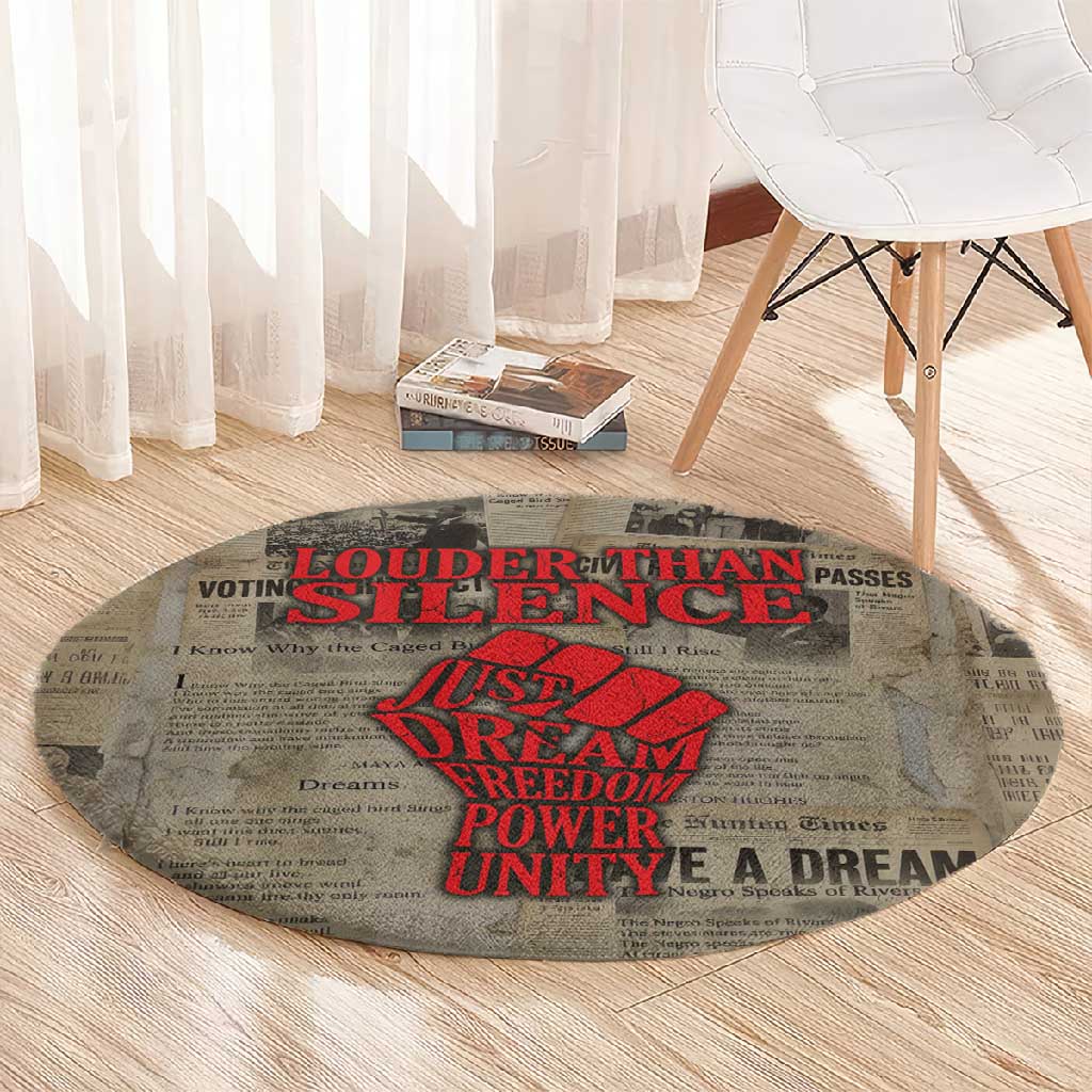 Louder Than Silence African Round Carpet Civil Rights News Megaphone