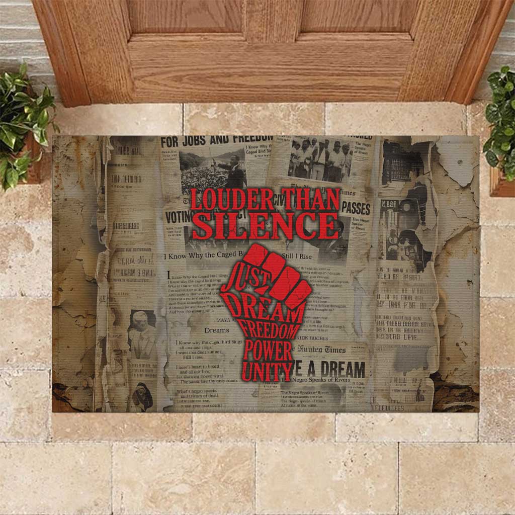Louder Than Silence African Rubber Doormat Civil Rights News Megaphone