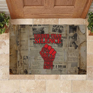 Louder Than Silence African Rubber Doormat Civil Rights News Megaphone