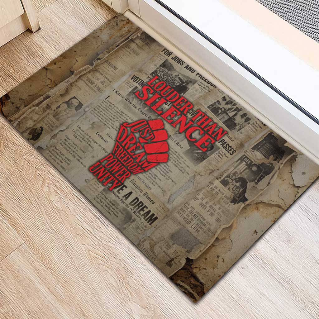 Louder Than Silence African Rubber Doormat Civil Rights News Megaphone