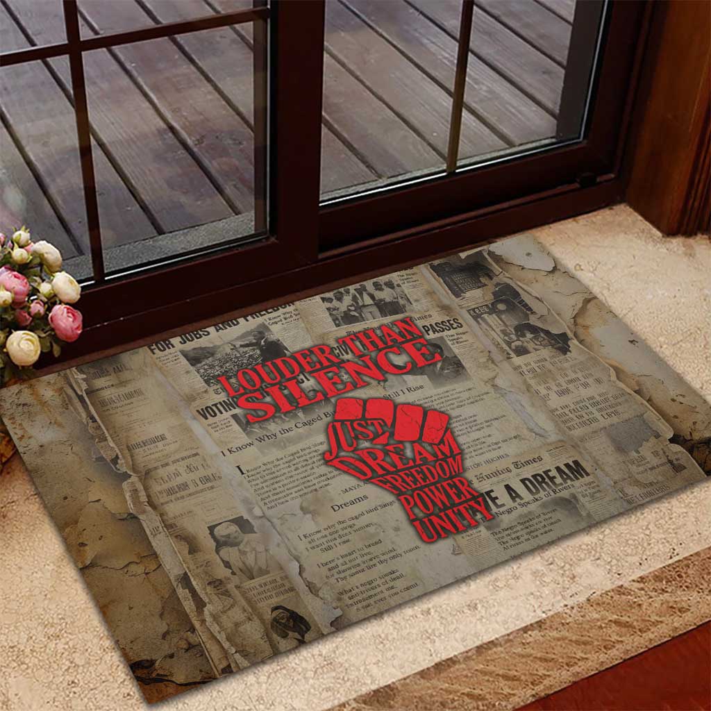 Louder Than Silence African Rubber Doormat Civil Rights News Megaphone