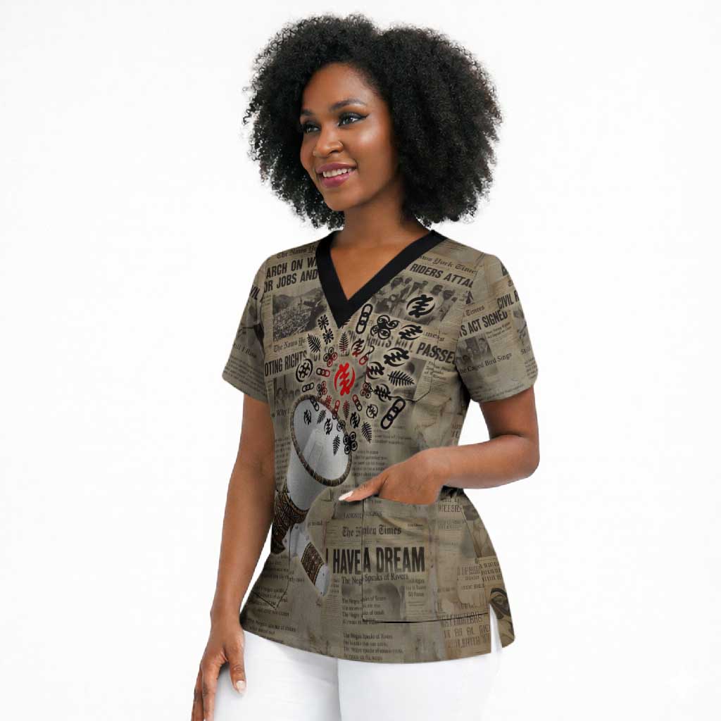 Louder Than Silence African Scrub Top Civil Rights News Megaphone