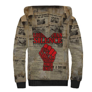Louder Than Silence African Sherpa Hoodie Civil Rights News Megaphone