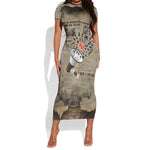 Louder Than Silence African Short Sleeve Bodycon Dress Civil Rights News Megaphone