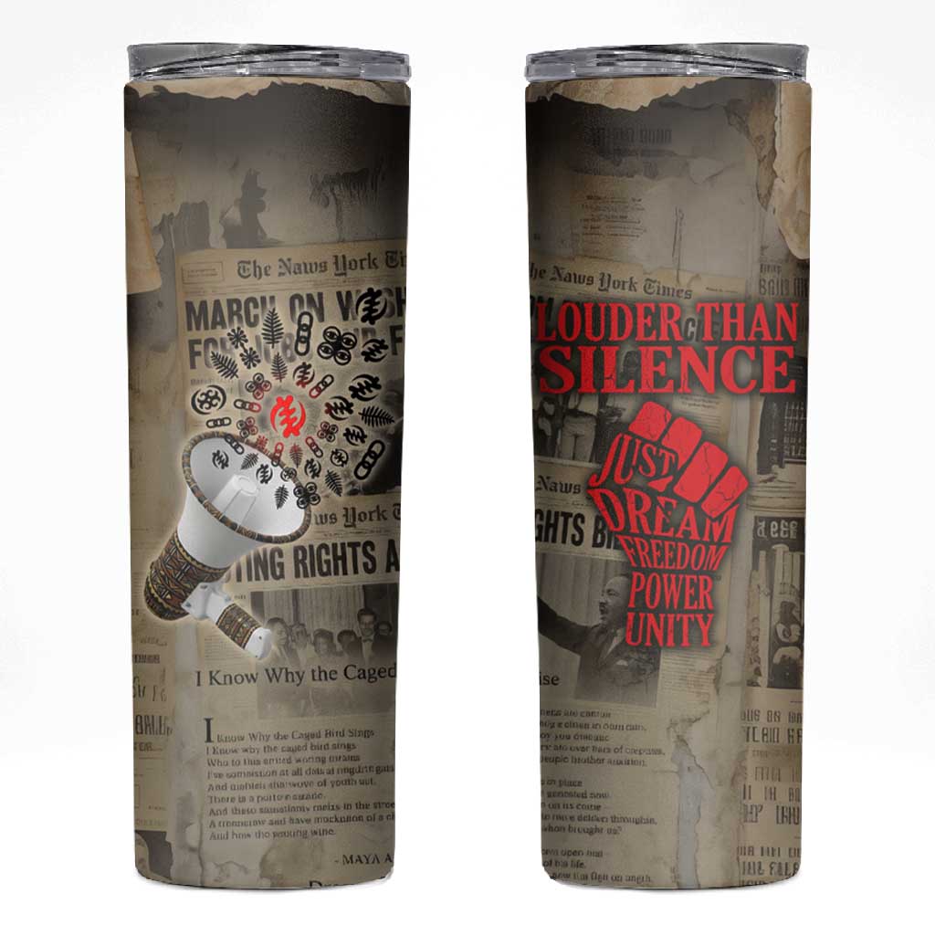 Louder Than Silence African Skinny Tumbler Civil Rights News Megaphone