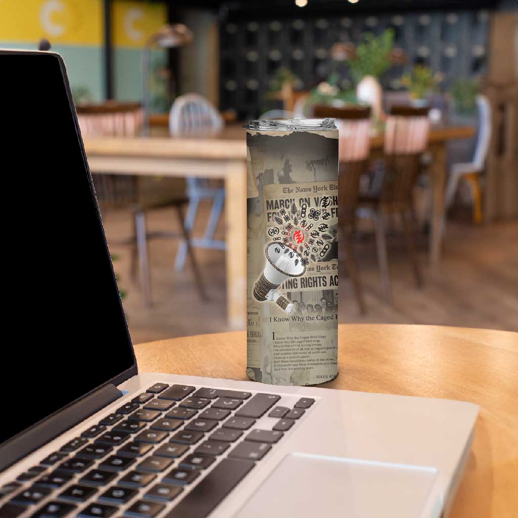 Louder Than Silence African Skinny Tumbler Civil Rights News Megaphone