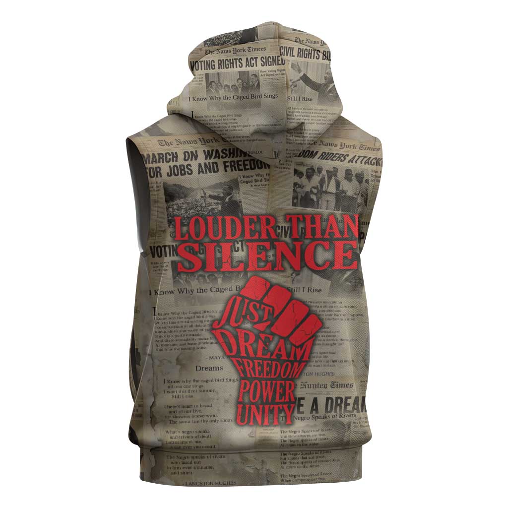 Louder Than Silence African Sleeveless Hoodie Civil Rights News Megaphone