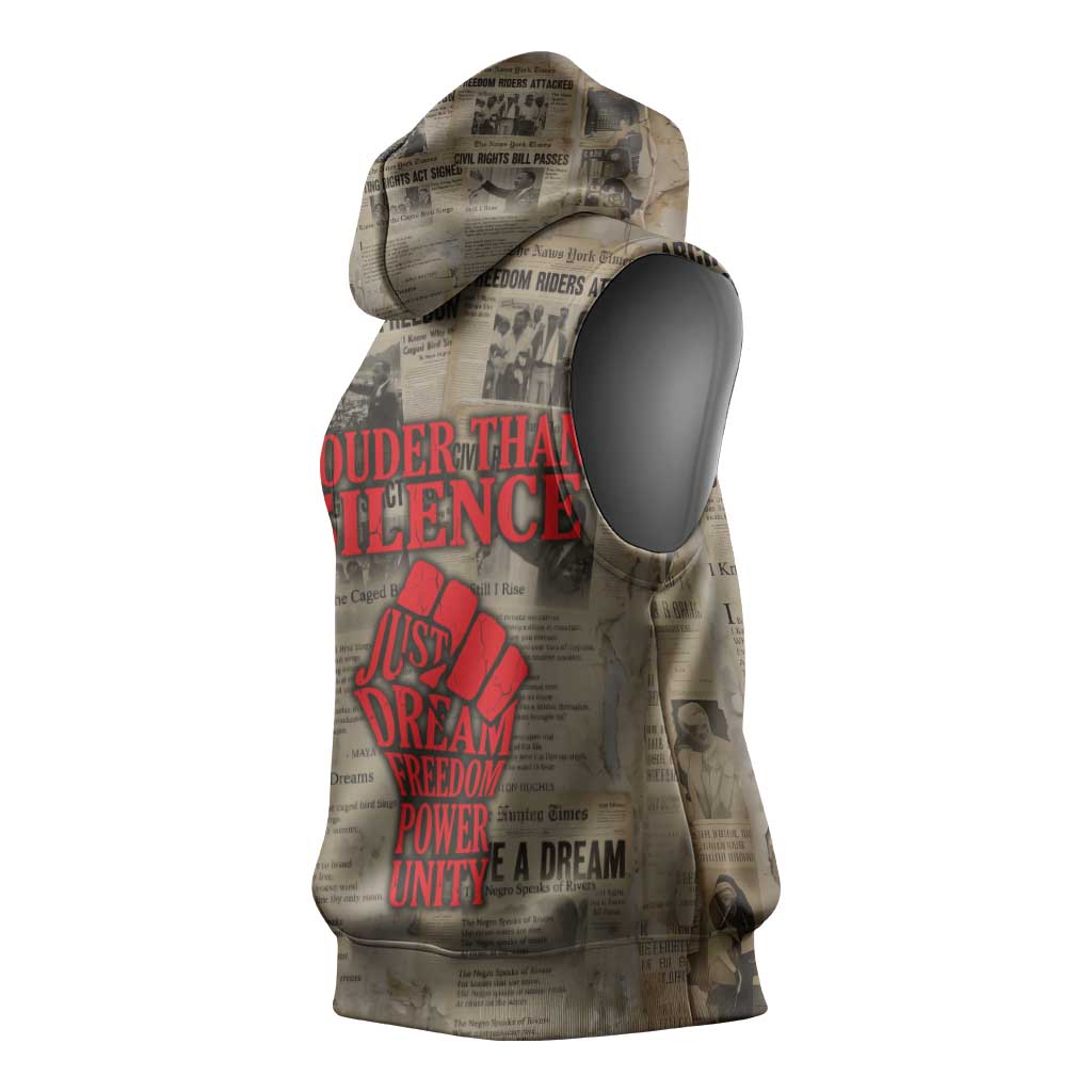 Louder Than Silence African Sleeveless Hoodie Civil Rights News Megaphone