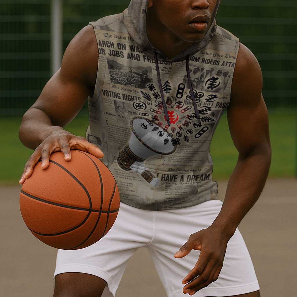 Louder Than Silence African Sleeveless Hoodie Civil Rights News Megaphone