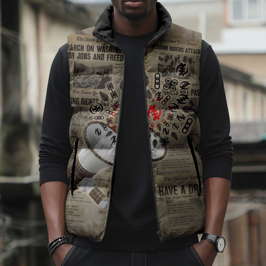 Louder Than Silence African Sleeveless Puffer Jacket Civil Rights News Megaphone