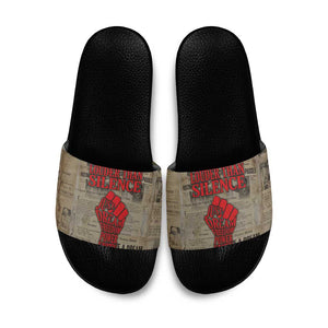 Louder Than Silence African Slide Sandals Civil Rights News Megaphone
