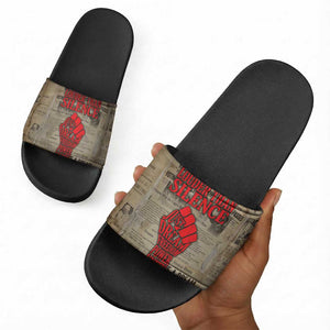 Louder Than Silence African Slide Sandals Civil Rights News Megaphone
