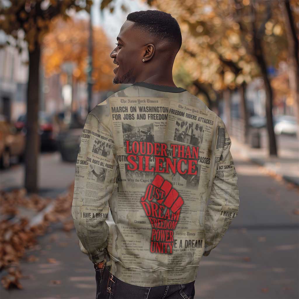 Louder Than Silence African Sweatshirt Civil Rights News Megaphone