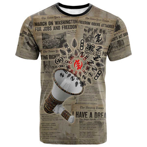 Louder Than Silence African T shirt Civil Rights News Megaphone