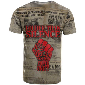 Louder Than Silence African T shirt Civil Rights News Megaphone