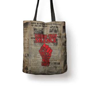 Louder Than Silence African Tote Bag Civil Rights News Megaphone