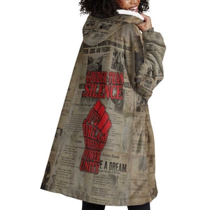 Louder Than Silence African Wearable Blanket Hoodie Civil Rights News Megaphone