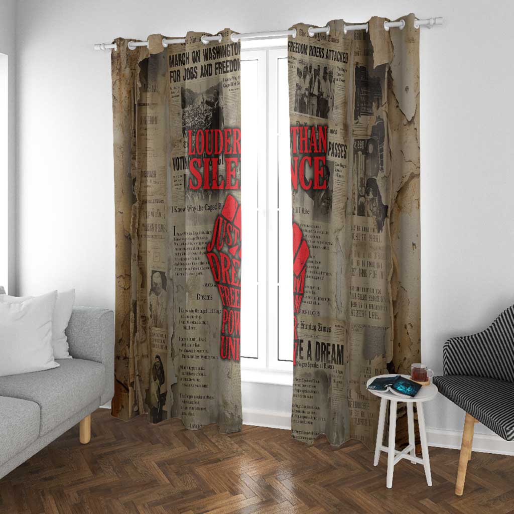 Louder Than Silence African Window Curtain Civil Rights News Megaphone