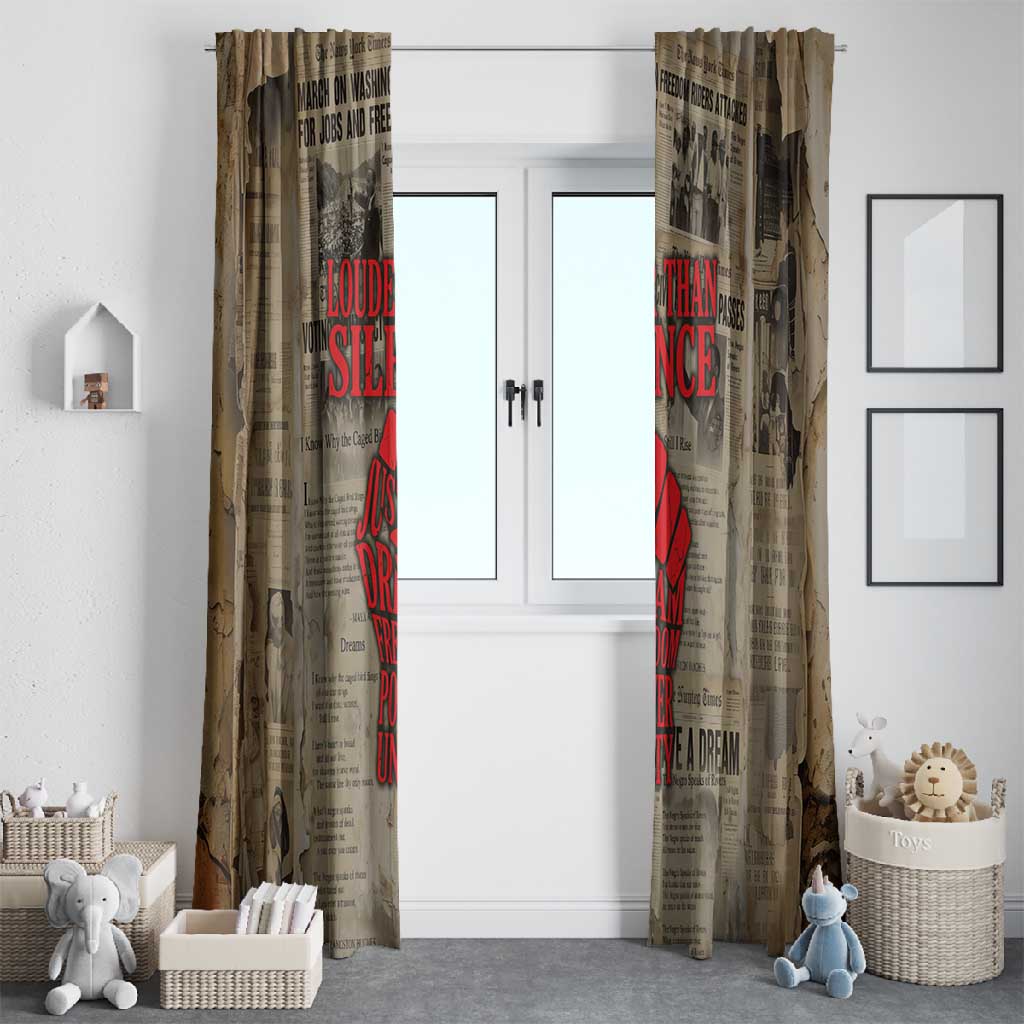 Louder Than Silence African Window Curtain Civil Rights News Megaphone