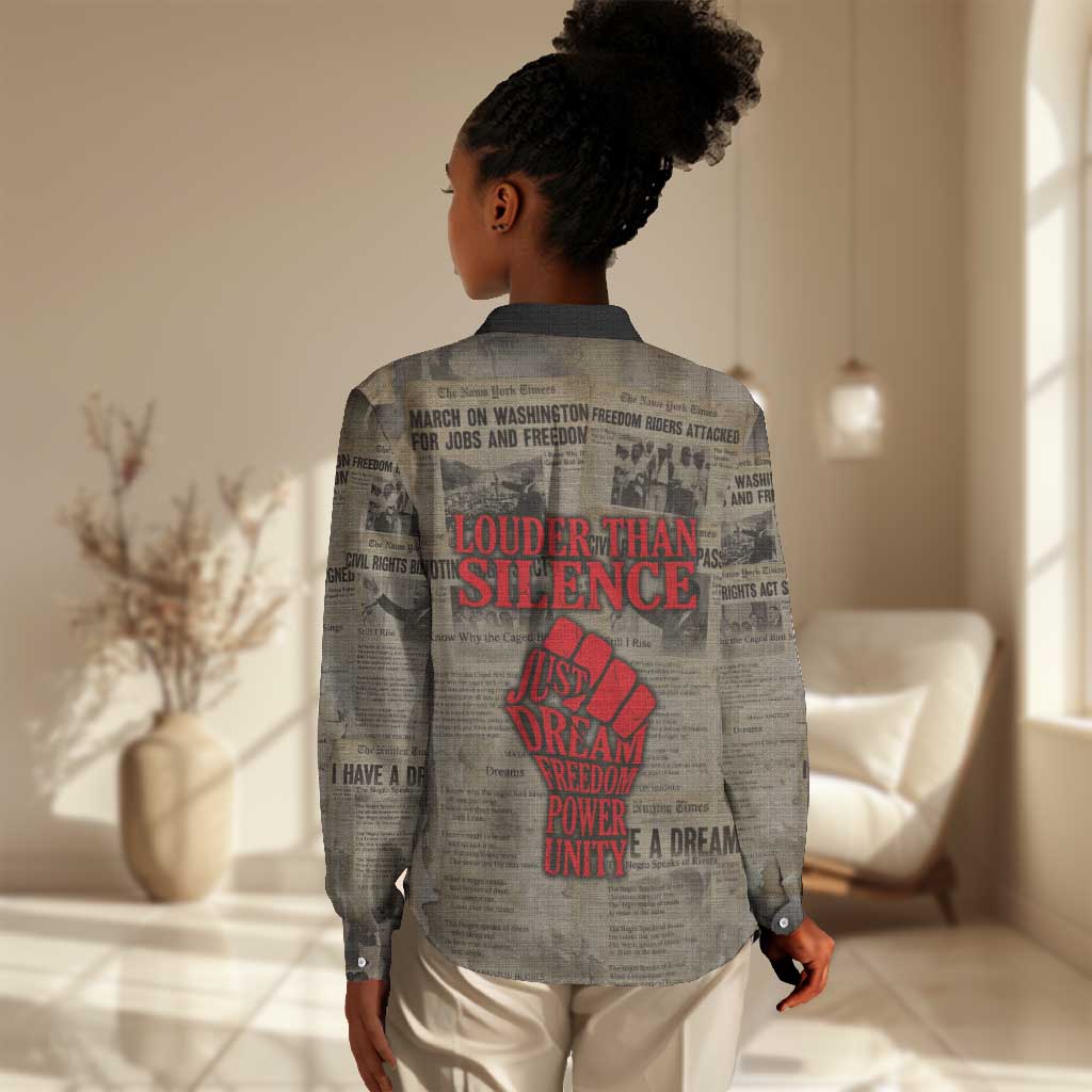 Louder Than Silence African Women Casual Shirt Civil Rights News Megaphone