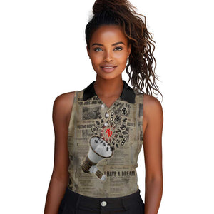 Louder Than Silence African Women Sleeveless Polo Shirt Civil Rights News Megaphone