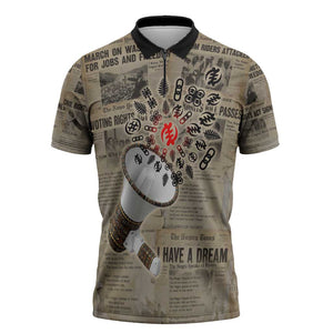 Louder Than Silence African Zipper Polo Shirt Civil Rights News Megaphone
