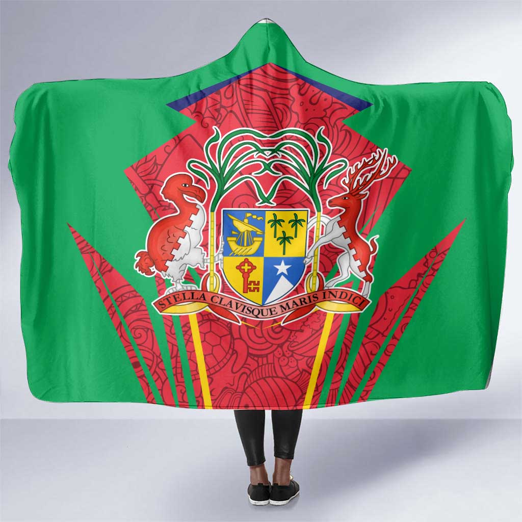 Mauritius Dodo Hooded Blanket Flag Coat of Arms Traditional Patterns