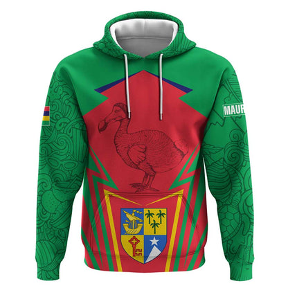 Mauritius Dodo Hoodie Flag Coat of Arms Traditional Patterns